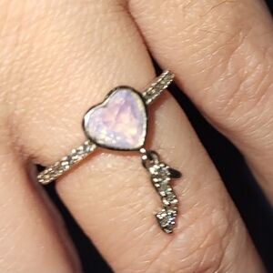 (6)💜Rare Mystic Moonstone🌛 Lavender🪻 Ring .925 SS